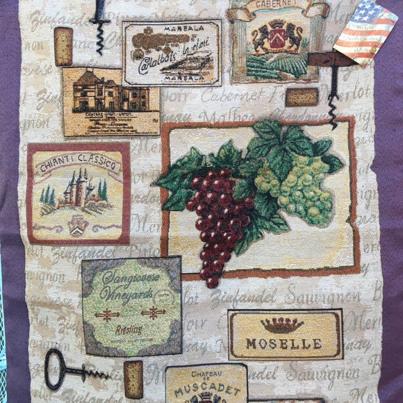 Vineyard Wine Theme wall Tapestry Made in USA New - Picture 1 of 8